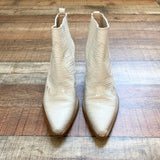 Sam Edelman White Snakeskin Leather Booties- Size 8.5