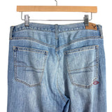American Eagle Vintage High Rise Distressed Patch Embroidered Jeans- Size 12 (see notes, Inseam 26")