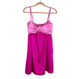 Show Me Your Mumu Pink Bow Front Satin Mini Dress- Size XL