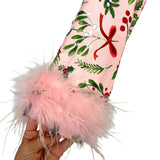 Icy City Co Bianca Satin Feather Trim Pajama Set NWT - Size XL (Sold Out Online)