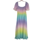 Olivia Rubin Pastel Ombre Smocked Bodice Dress- Size 12