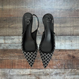 A New Day Black Mesh Rhinestone Low Pump- Size 8.5