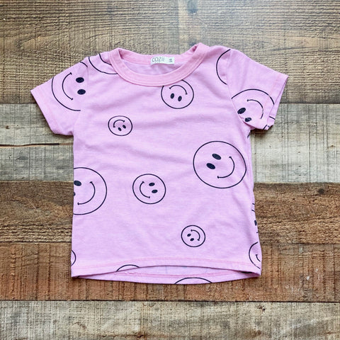 Cozii Pink Smiley Face Tee- Size 6-12M (see notes)