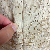 Melrose Cream Sequin Top Gown - Size 6 (See Notes)