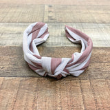 No Brand Mauve/Beige Striped Knotted Headband (see notes)