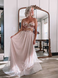 The Sang Rose Gold Two Piece Tulle Skirt Set - Size S (sold out online)