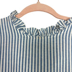 Mudpie Blue and White Striped Ruffle Back Tie Dress- Size S (see notes)