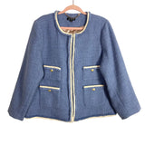 J Crew Blue Wool Blend Tweed Blazer- Size 20