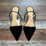 Alevi Milano Black Velvet/Clear Low Heels- Size 36