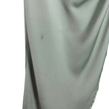 HYFVE Light Sage Wool Blend Satin with Side Ruching and Asymmetrical Hem Skirt- Size S (see notes, sold out online)