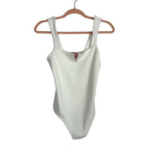 Show Me Your Mumu White Wired V Neck Thong Bodysuit- Size M