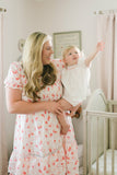 Love Shack Fancy (Target) White/Pink/Yellow Floral Print Lace Detail Skirt with Smocked Bodice Dress- Size 1X