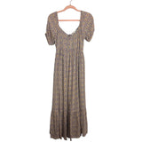 American Eagle Blue Floral Print Open Back Dress- Size S