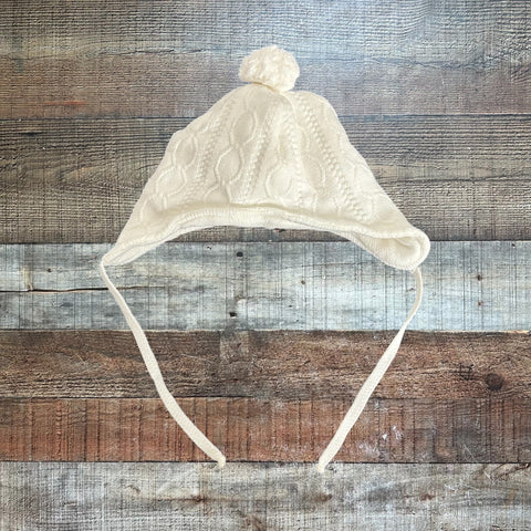 Dolce Goccia Baby Clothes White Pom Hat - Size 18M