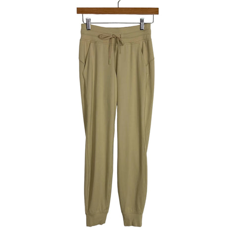 Lululemon Beige Drawstring Joggers- Size 2 (Inseam 28”)