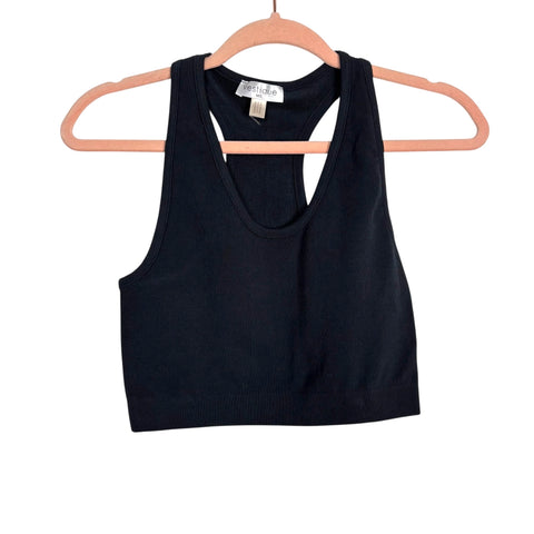 Vestique Black Scoop Neck Crop Top - Size M/L