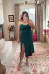 Abercrombie & Fitch Emerald Green with Sweetheart Neckline and Side Slit Dress NWT-Size L (sold out online)