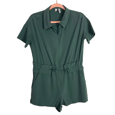 Zella Green Zipper Front Romper- Size XS