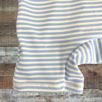 Cotton On Baby White/Blue Striped Zip Up Swimsuit - Size 12-18M (See Notes)