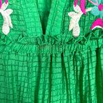 THML Green Embroidered Flower Top - Size S (See Notes)