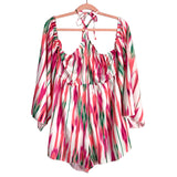 No Brand Striped Off the Shoulder Halter Romper- Size 0XL
