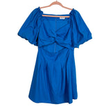 Vestique x Katy Harrell Blue Linen Front Cutout Dress- Size M