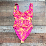 Lovers + Friends Pink Tie-Dye Underwire Back Cutout One Piece- Size S