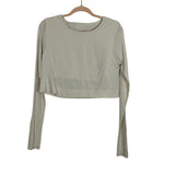 Lululemon Off White Ebb to Street Cropped Top with Shelf Bra- Size 14 (see notes)