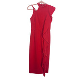 Topshop Red Ruffle Front Back Slit Hem Dress- Size 4 (see notes)