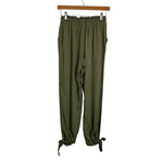 Lulu's Olive Drawstring with Ankle Drawstrings Pants NWT- Size XS (sold out online, Inseam 26")