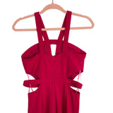 By the Way Pink Mesh Front Side Cutout Jumpsuit- Size S