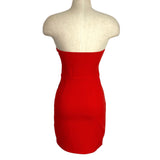 Superdown Red with Zipper Detail Strapless Dress NWT- Size S