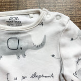 Next Baby Elephant Onesie- Size 3-6M (see notes)