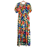 TCEC Red/Blue/Orange Floral Printed Dress- Size M