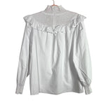 Sail to Sable White Smocked Mock Neck Long Sleeve Top- Size XXL (see notes)