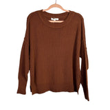 Miracle Fashion Brown with Exposed Seams Sweater NWT - Size XS/S