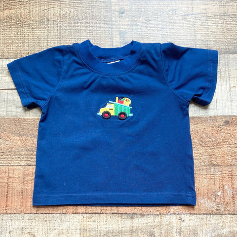 The Smocking Place Navy with Truck Tee- Size 6M