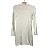 Abercrombie & Fitch Off White Mock Neck Sweater Front Slit Dress- Size S