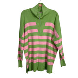 Pink Lily Pink/Green Stripe Quarter Zip Pullover - Size S
