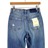 Sneak Peek Vintage Medium Wash Distressed High Rise Slim Straight Leg Jeans NWT- Size 25 (Inseam 28”)