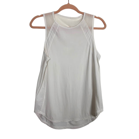 Lululemon White Open Cutout Tank Top - Size ~6 (No Size Tag, Fits Like A 6)