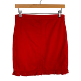 Pretty Little Thing Red Denim Distressed Ruffle Skirt- Size 6 (sold out online, we have matching jacket)