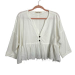 We The Free White Raw Hem Top - Size S