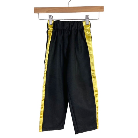 No Brand Black with Yellow Satin Ribbon Stripe Costume Pants-Size 3