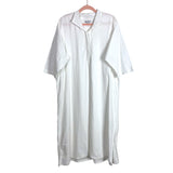 Holly Shae Design White Textured Cotton Split Hem Dress- Size XXL