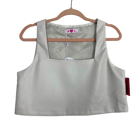 Buddy Love Off White Faux Leather Top NWT - Size XS