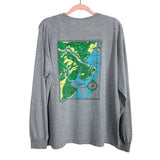 Gildan Gray Isle of Hope Marina Long Sleeve Tee- Size L (see notes)