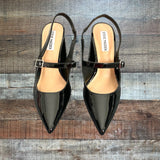 Steve Madden Black Patent Leather Slingback Heels- Size 7.5