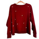 Universal Thread Red Embroidered Star Print Sweatshirt- Size M