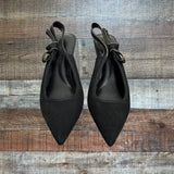 White House Black Market Black Canvas Slingback Heels- Size 9 (sold out online)